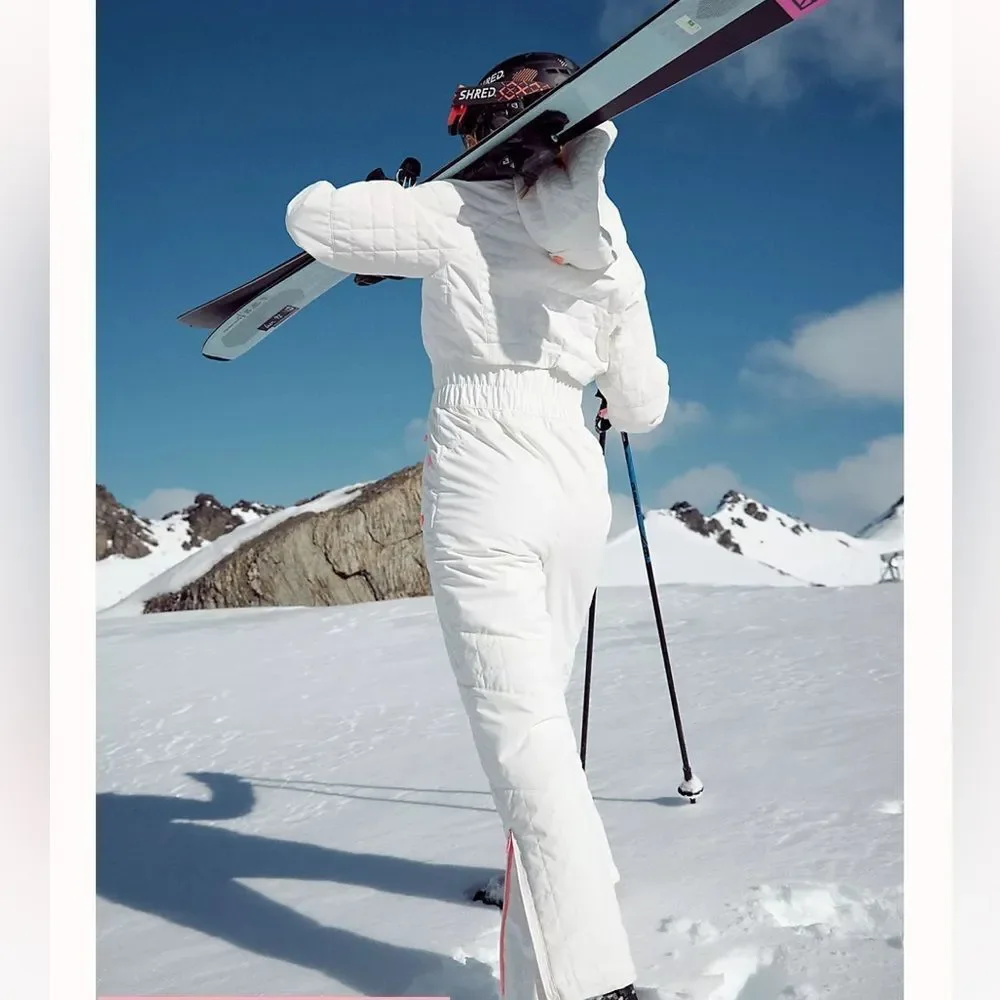 NEW FP Movement All Prepped Ski Suit Snowsuit White and Pink Size L $698 - Picture 12 of 13
